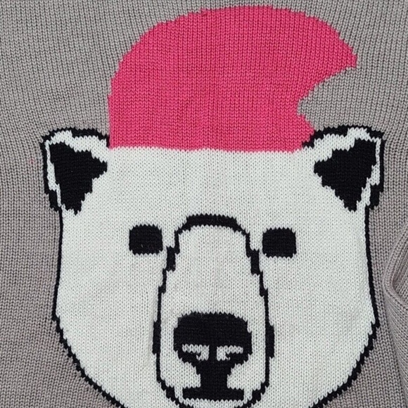 Forever 21 Ugly Christmas Sweater Graphic Bear With Hat Size Large - Picture 6 of 7